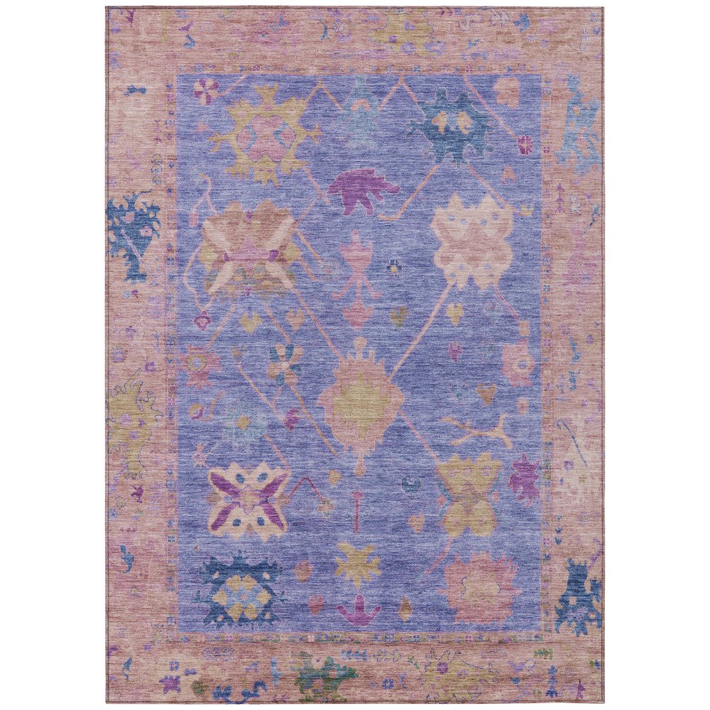 Machine Washable Indoor/Outdoor Chantille ACN2025 Purple 10' x 14' Rug. Picture 1