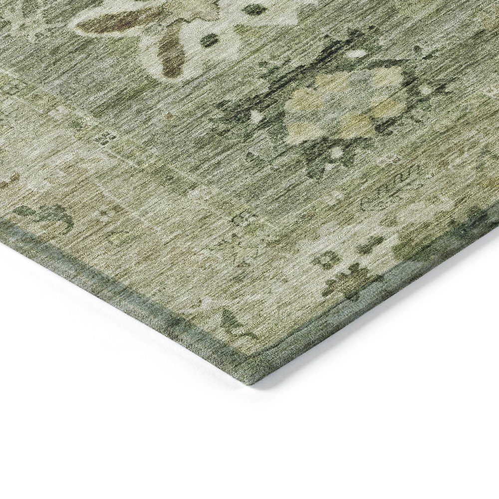 Machine Washable Indoor/Outdoor Chantille ACN2025 Sage 8' x 8' Round Rug. Picture 3