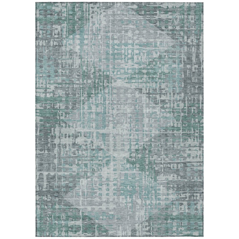 Machine Washable Indoor/Outdoor Chantille ACN2026 Teal 10' x 14' Rug. Picture 1