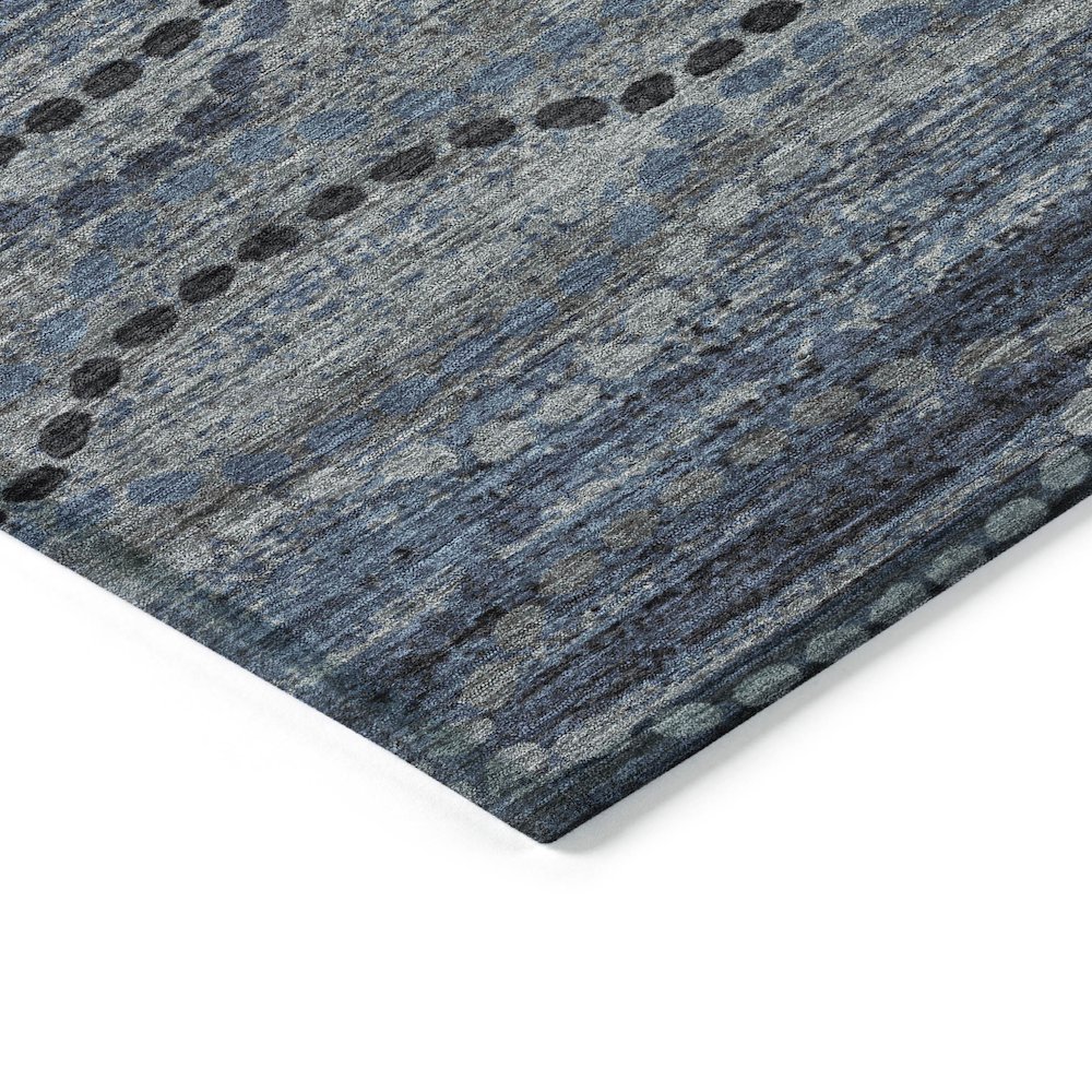 Machine Washable Indoor/Outdoor Chantille ACN2031 Navy 8' x 8' Round Rug. Picture 3