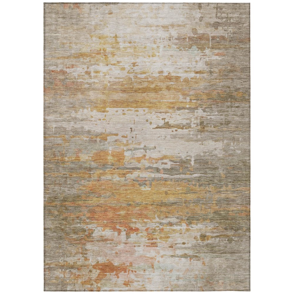 Machine Washable Indoor/Outdoor Chantille ACN2034 Khaki 10' x 14' Rug. Picture 1