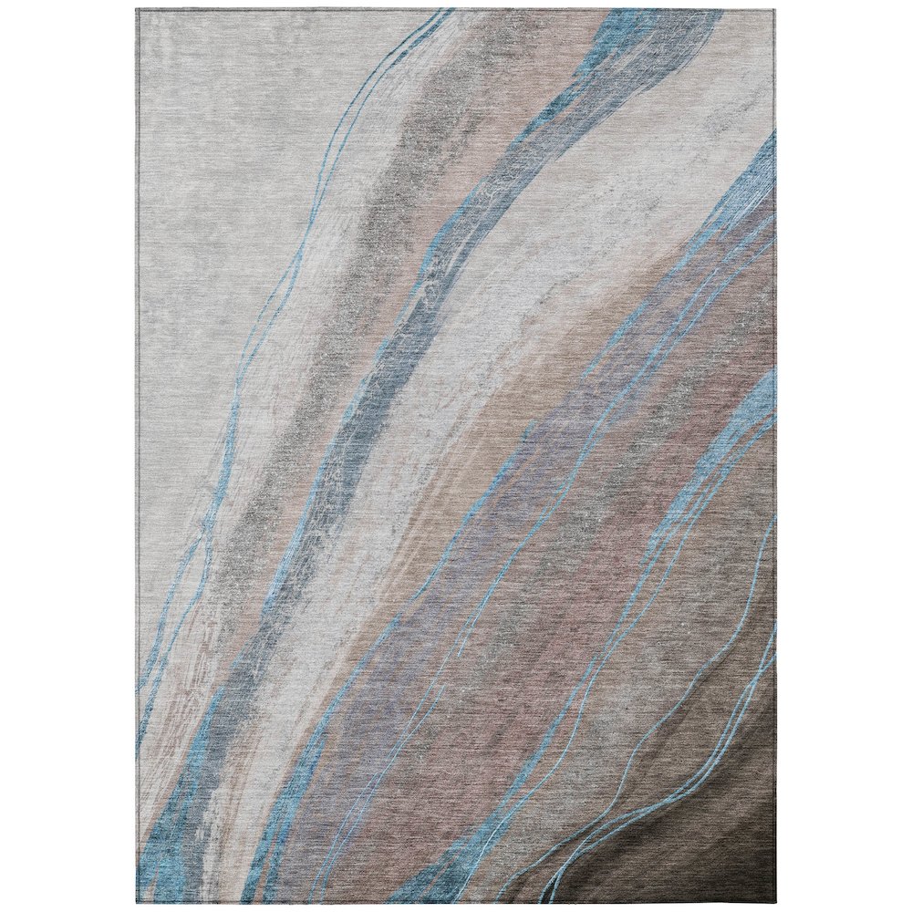 Machine Washable Indoor/Outdoor Chantille ACN2036 Brown 10' x 14' Rug. Picture 1