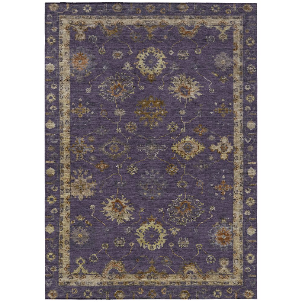 Machine Washable Indoor/Outdoor Chantille ACN2045 Eggplant 10' x 14' Rug. Picture 1