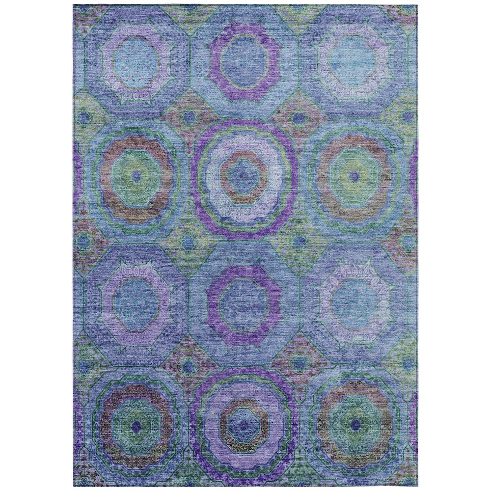 Machine Washable Indoor/Outdoor Chantille ACN2049 Blue 10' x 14' Rug. Picture 1