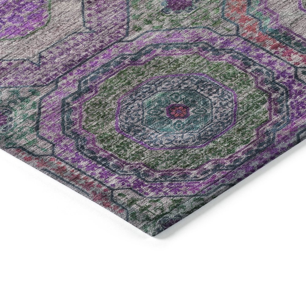 Machine Washable Indoor/Outdoor Chantille ACN2049 Purple 8' x 8' Round Rug. Picture 3