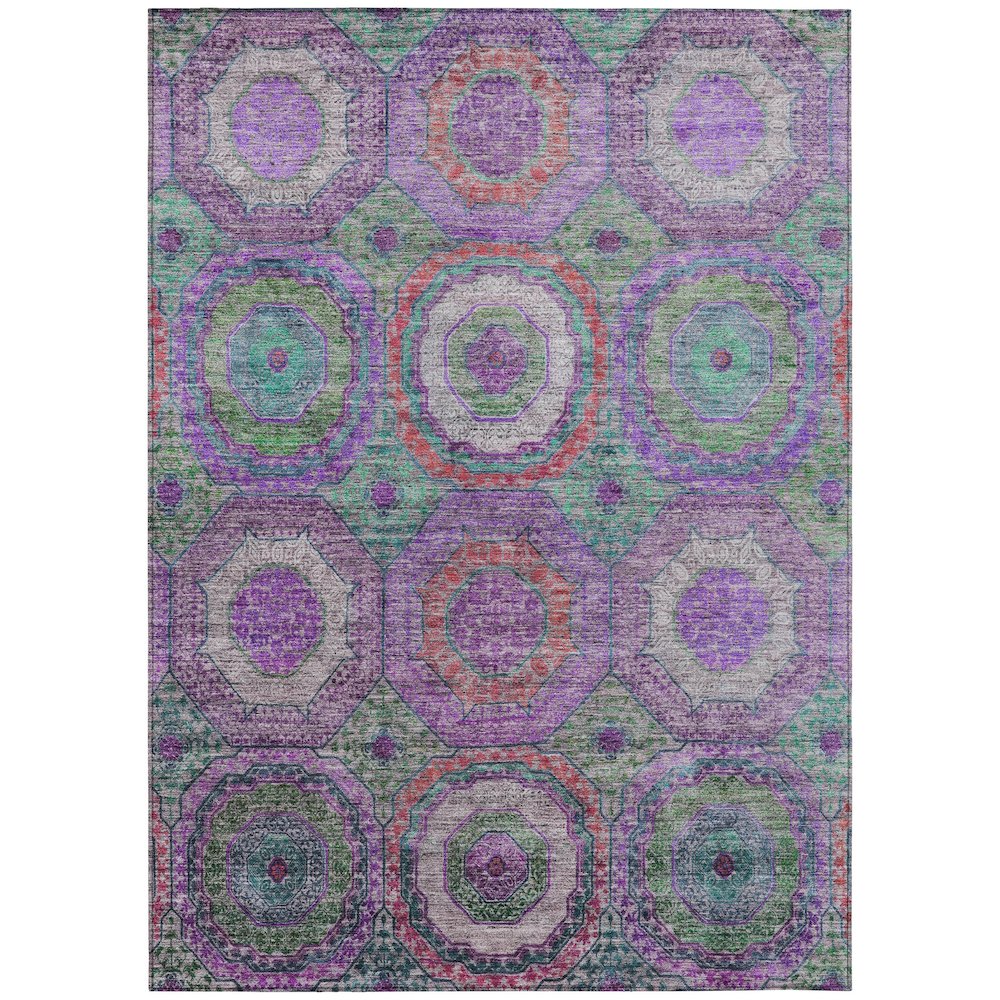 Machine Washable Indoor/Outdoor Chantille ACN2049 Purple 10' x 14' Rug. Picture 1