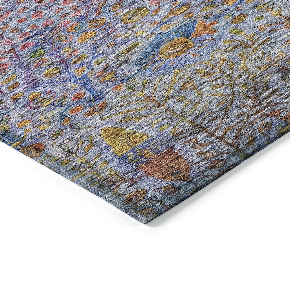 Machine Washable Indoor/Outdoor Chantille ACN2053 Blue 8' x 8' Round Rug. Picture 3