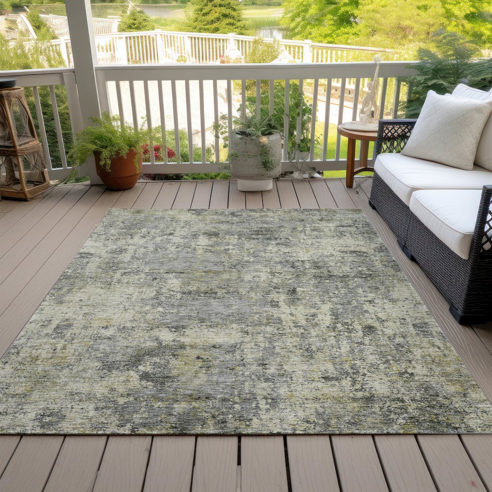 Machine Washable Indoor/Outdoor Chantille ACN2061 Pewter 10' x 14' Rug. Picture 8