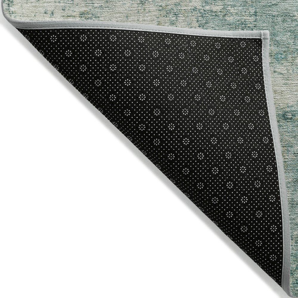 Machine Washable Indoor/Outdoor Chantille ACN2061 Teal 8' x 8' Round Rug. Picture 2