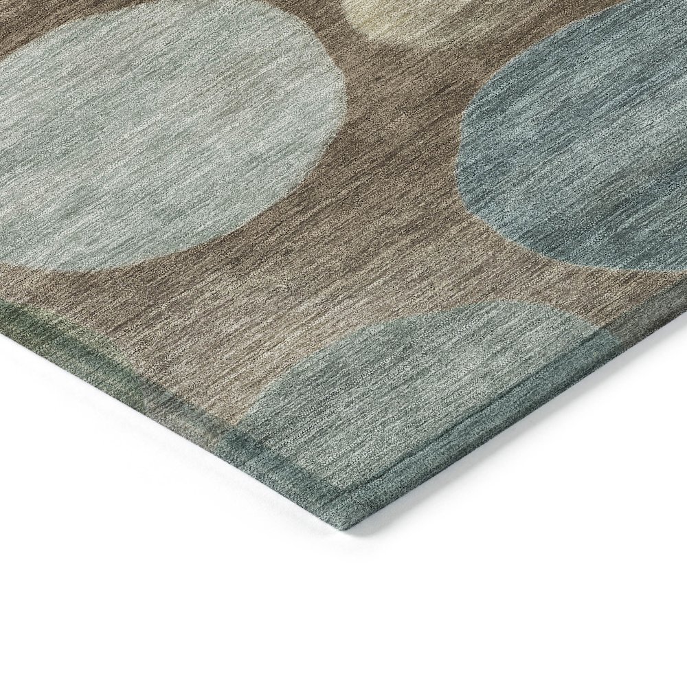 Machine Washable Indoor/Outdoor Chantille ACN2062 Chocolate 8' x 8' Round Rug. Picture 3