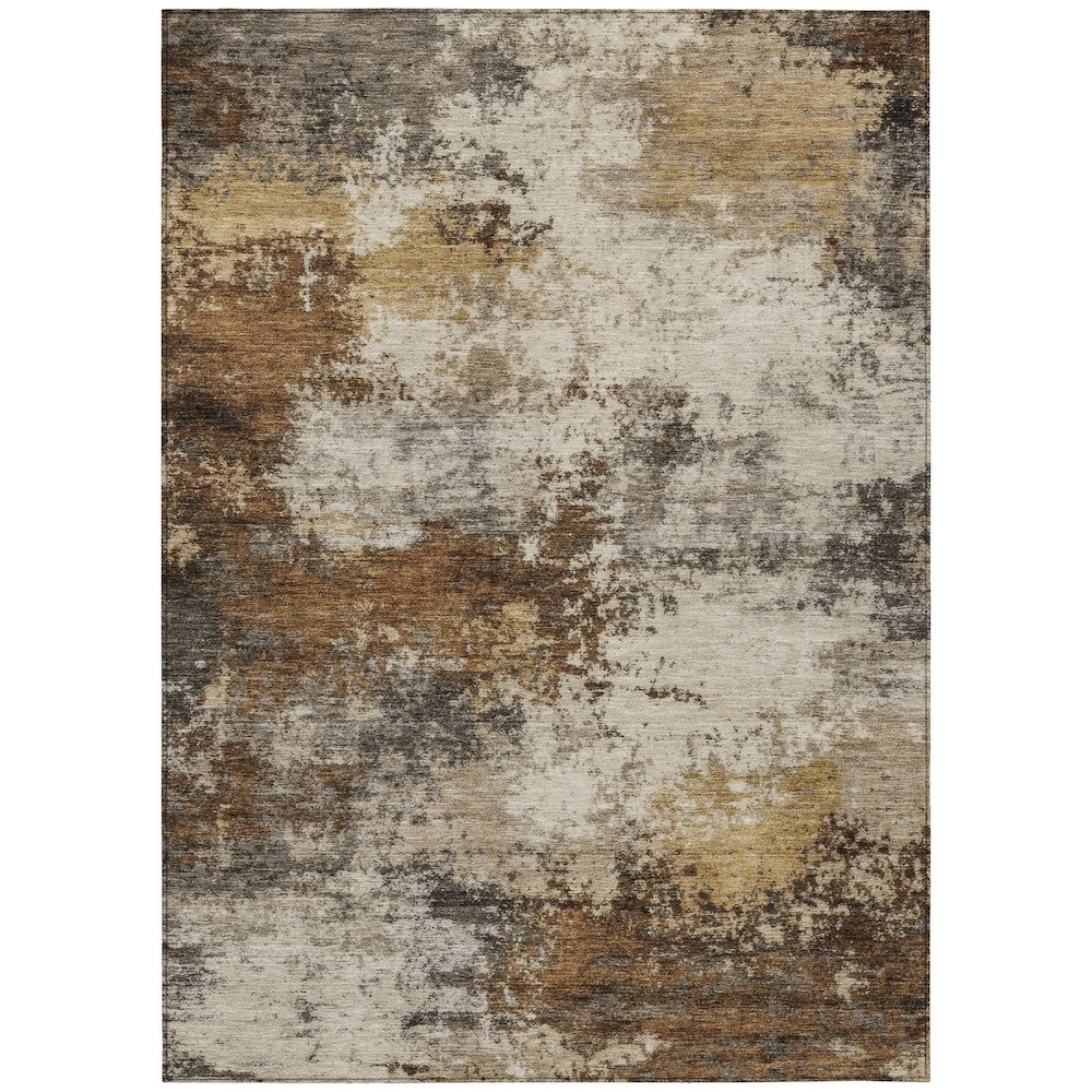 Machine Washable Indoor/Outdoor Chantille ACN2064 Brown 10' x 14' Rug. Picture 1