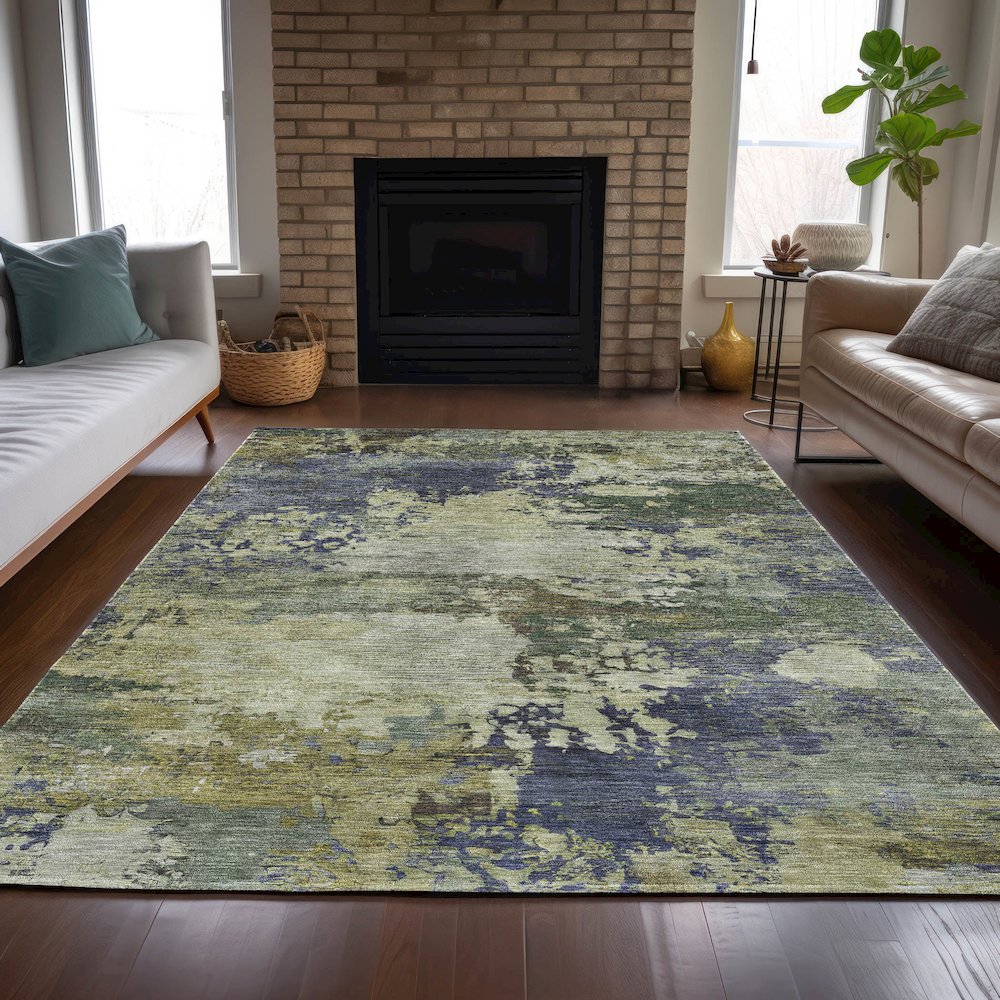Machine Washable Indoor/Outdoor Chantille ACN2067 Purple 10' x 14' Rug. Picture 6