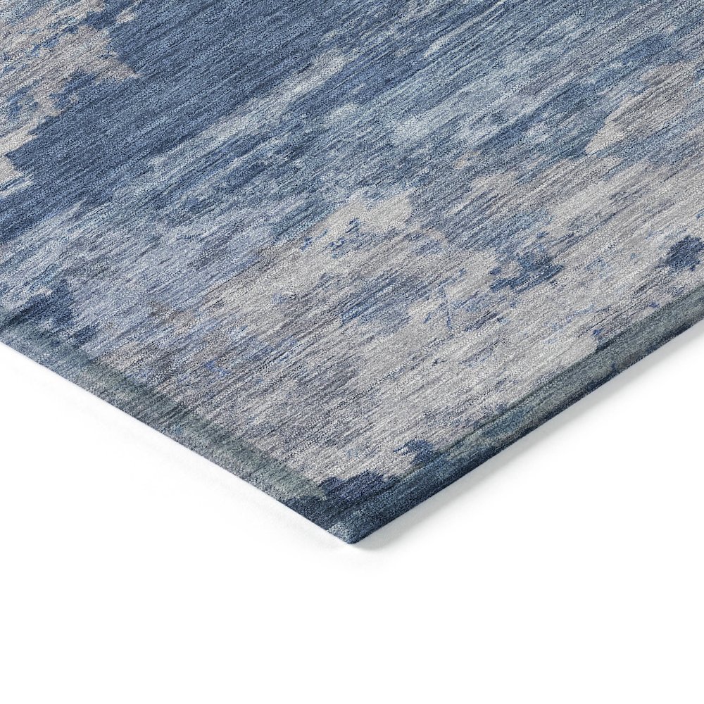 Machine Washable Indoor/Outdoor Chantille ACN2075 Navy 8' x 8' Round Rug. Picture 3