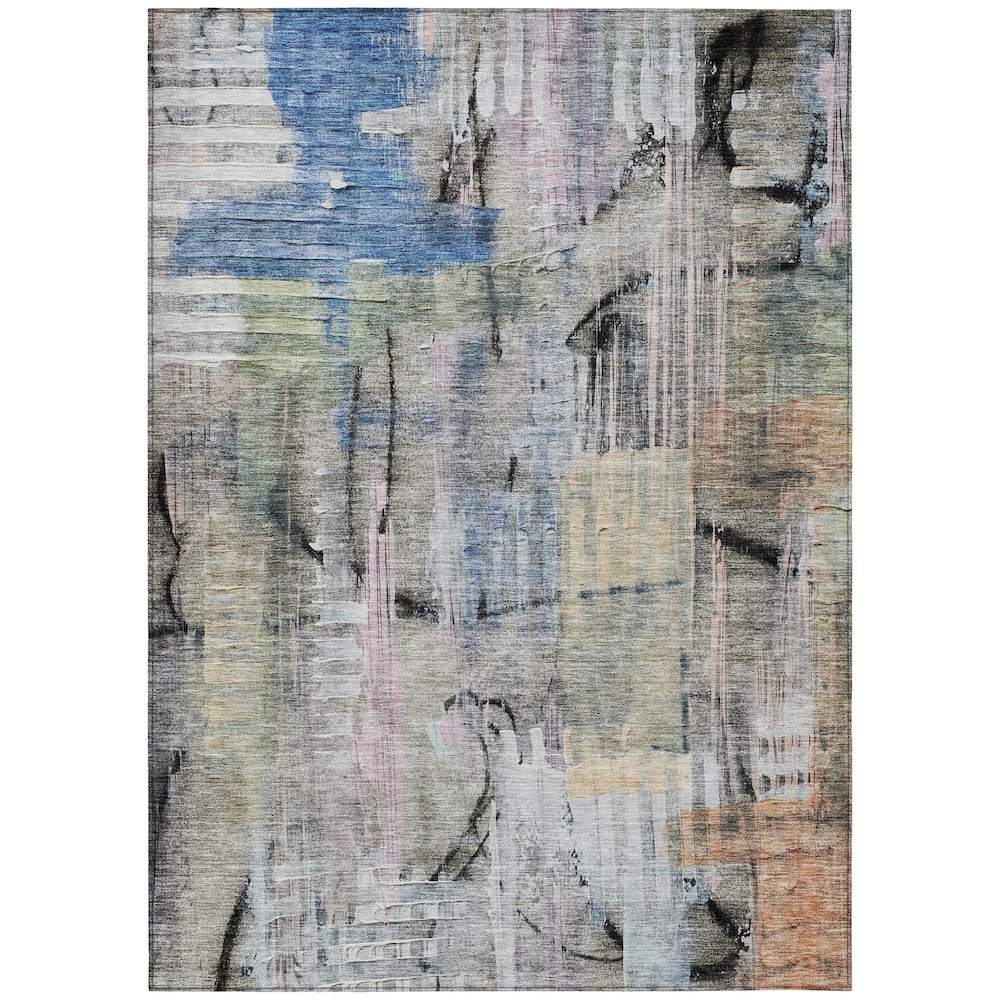Machine Washable Indoor/Outdoor Chantille ACN2076 Blue 10' x 14' Rug. Picture 1