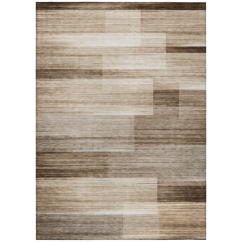 Machine Washable Indoor/Outdoor Chantille ACN2082 Brown 10' x 14' Rug. Picture 1