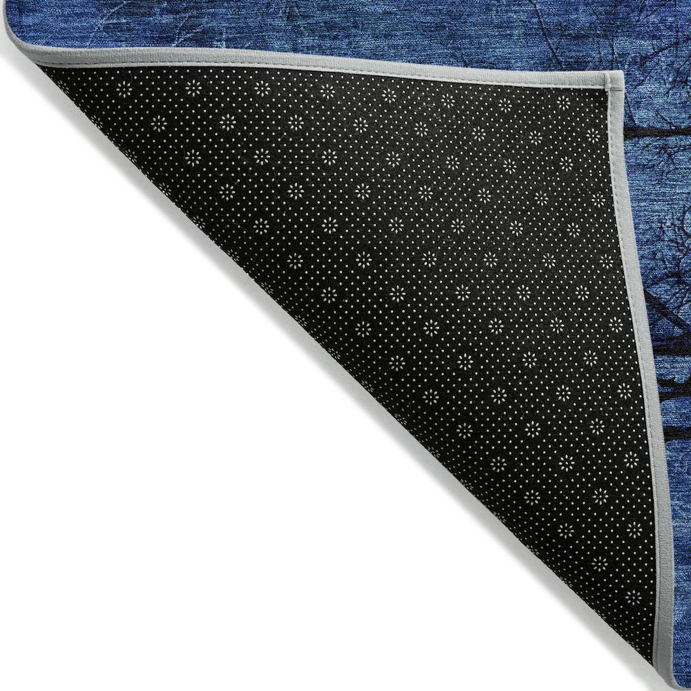Machine Washable Indoor/Outdoor Chantille ACN2083 Blue 8' x 8' Round Rug. Picture 2