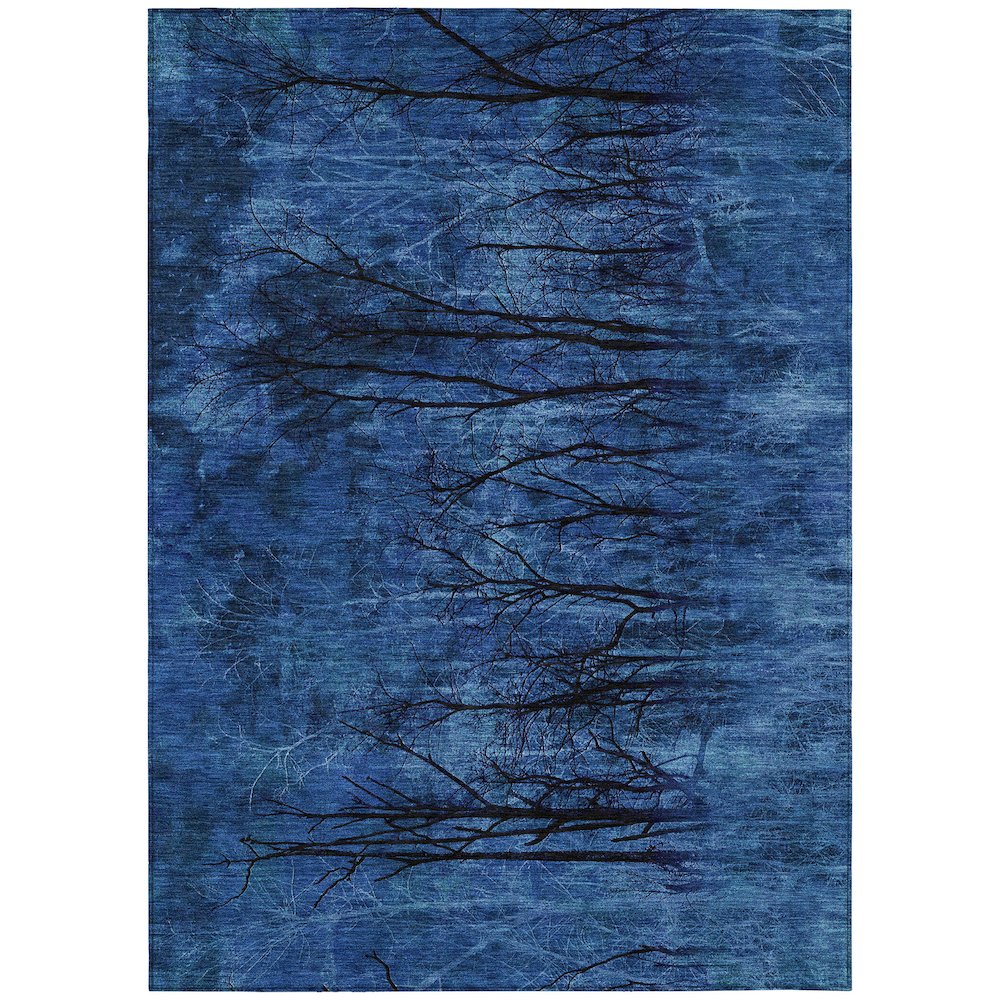 Machine Washable Indoor/Outdoor Chantille ACN2083 Blue 10' x 14' Rug. Picture 1