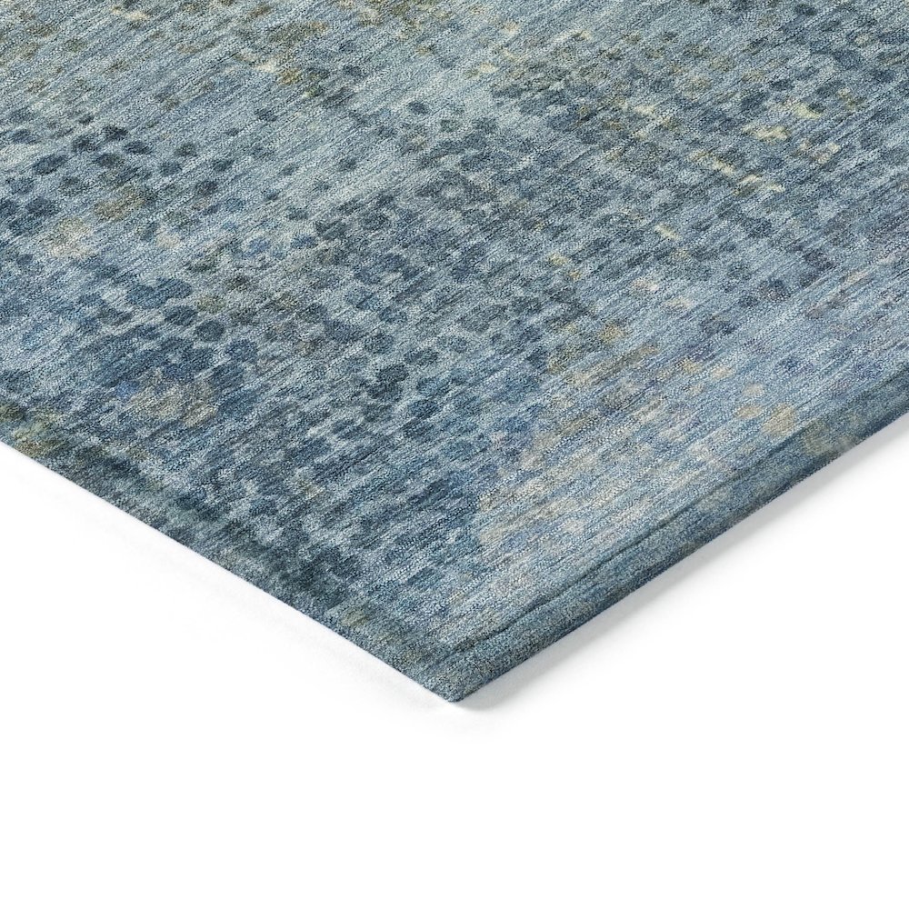 Machine Washable Indoor/Outdoor Chantille ACN2088 Blue 8' x 8' Round Rug. Picture 3