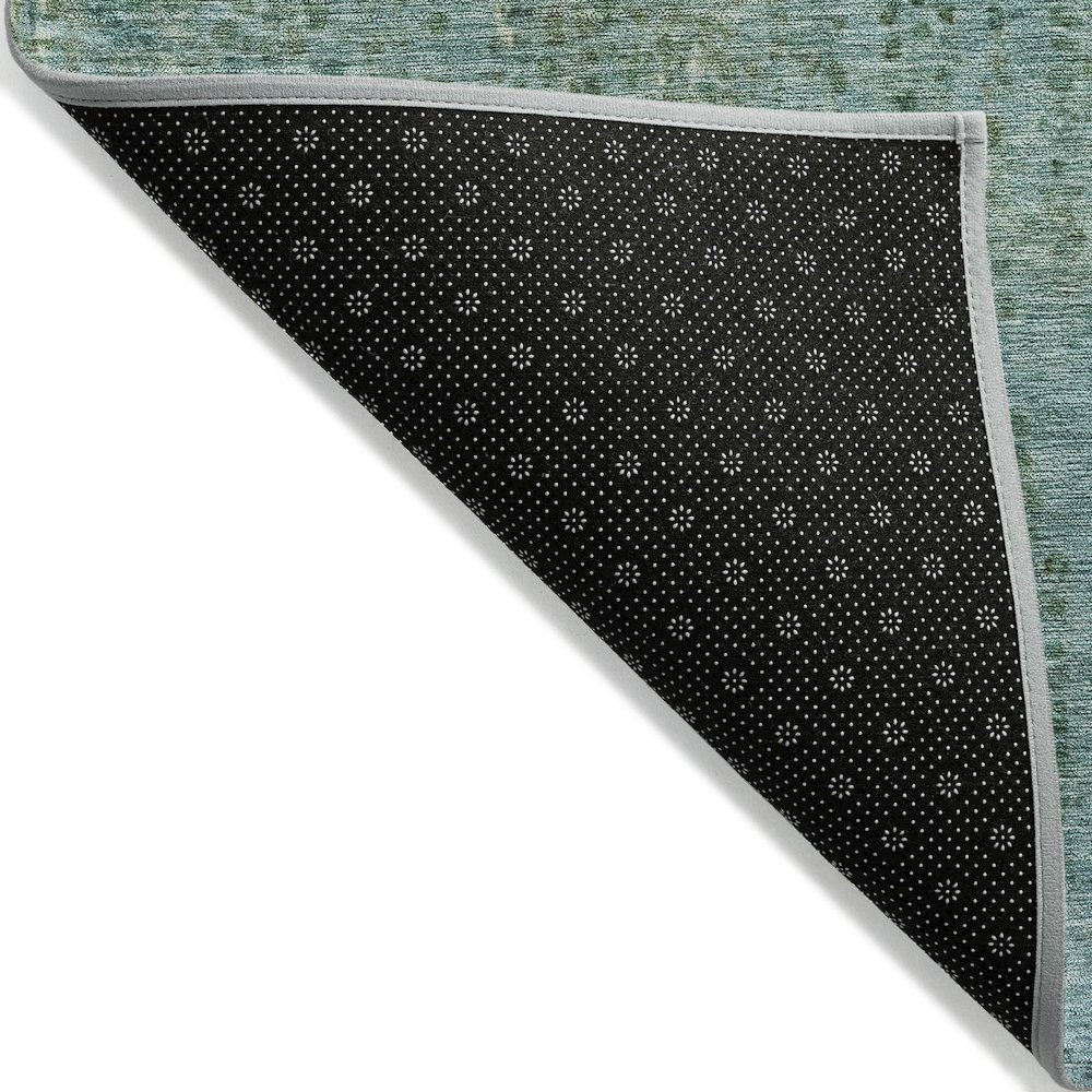 Machine Washable Indoor/Outdoor Chantille ACN2088 Teal 8' x 8' Round Rug. Picture 2