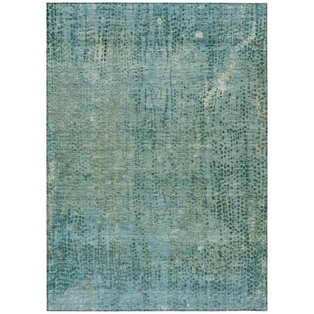 Machine Washable Indoor/Outdoor Chantille ACN2088 Teal 10' x 14' Rug. Picture 1