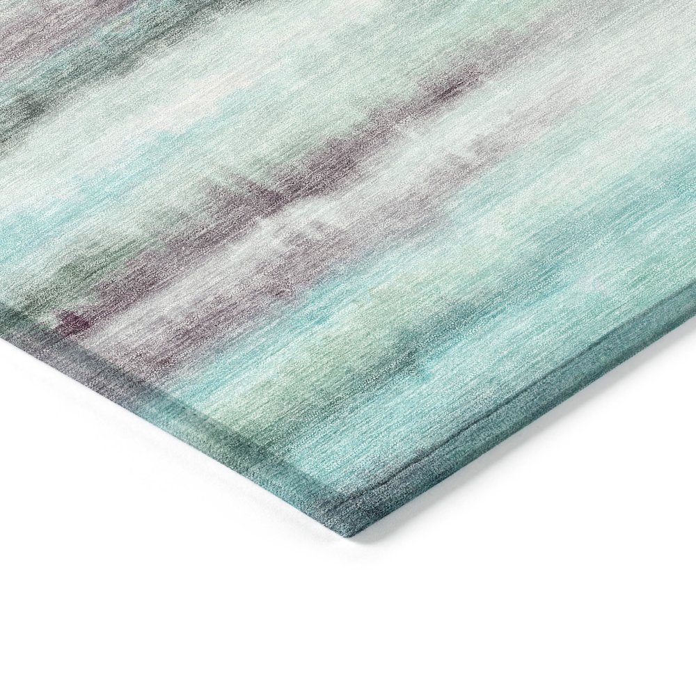 Machine Washable Indoor/Outdoor Chantille ACN2098 Teal 8' x 8' Round Rug. Picture 3