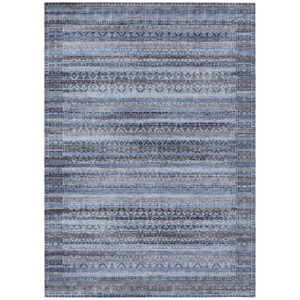 Machine Washable Indoor/Outdoor Chantille ACN2101 Blue 10' x 14' Rug. Picture 1