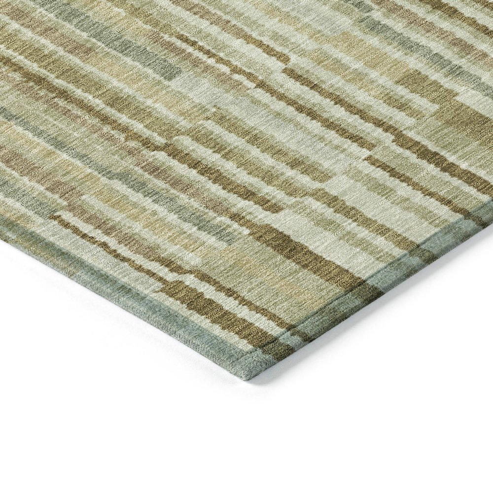 Machine Washable Indoor/Outdoor Chantille ACN2102 Khaki 8' x 8' Round Rug. Picture 3