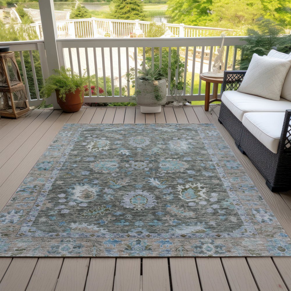 Machine Washable Indoor/Outdoor Chantille ACN2104 Fern 10' x 14' Rug. Picture 8