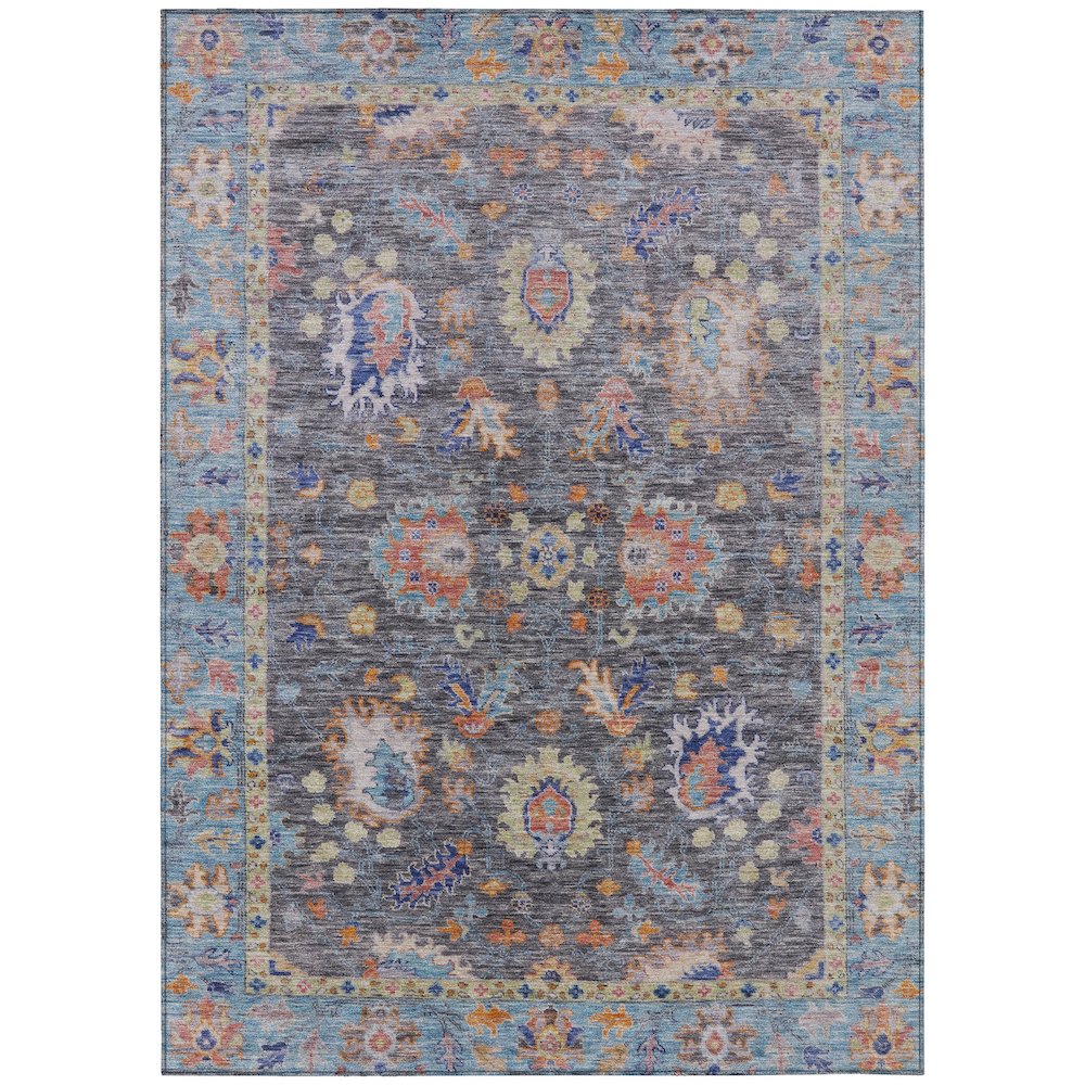 Machine Washable Indoor/Outdoor Chantille ACN2104 Gray 10' x 14' Rug. Picture 1