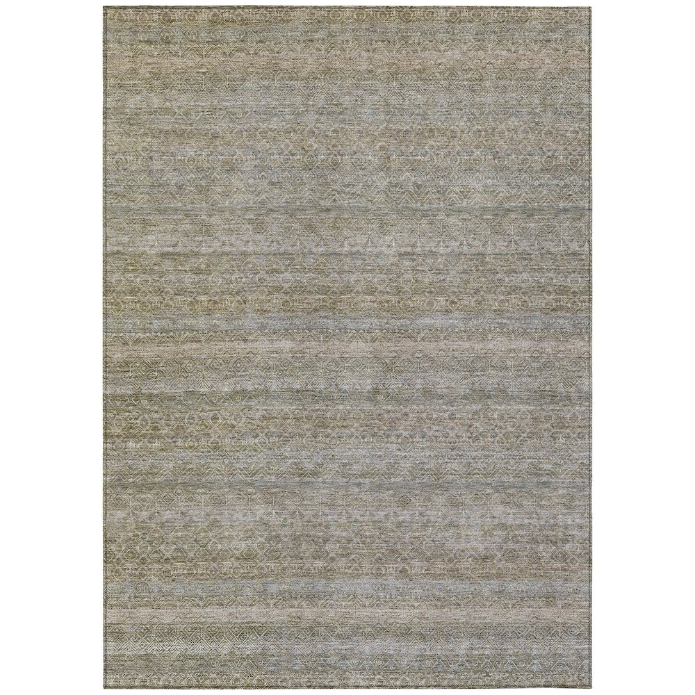 Machine Washable Indoor/Outdoor Chantille ACN2105 Khaki 10' x 14' Rug. Picture 1