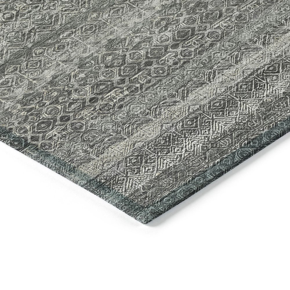Machine Washable Indoor/Outdoor Chantille ACN2105 Pewter 8' x 8' Round Rug. Picture 3