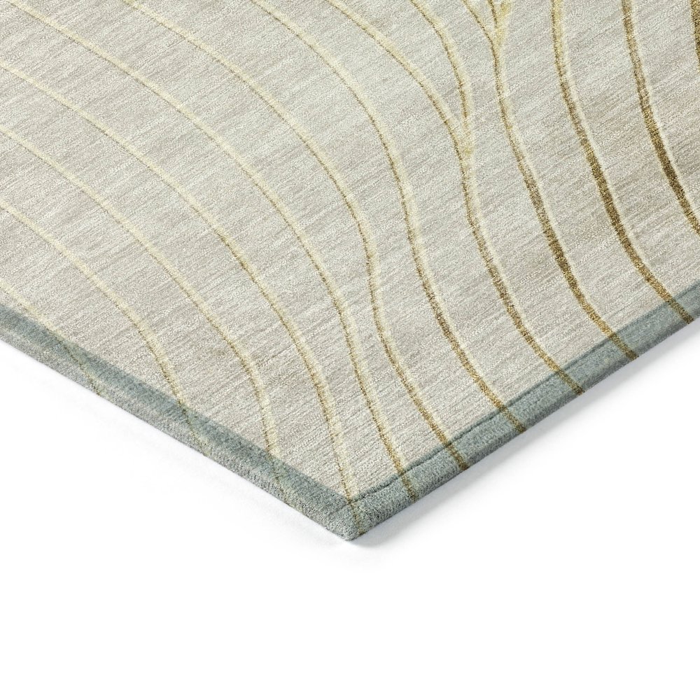 Machine Washable Indoor/Outdoor Chantille ACN2107 Beige 8' x 8' Round Rug. Picture 3