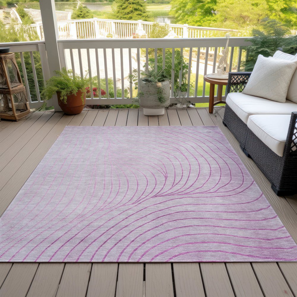Machine Washable Indoor/Outdoor Chantille ACN2107 Blush 10' x 14' Rug. Picture 8