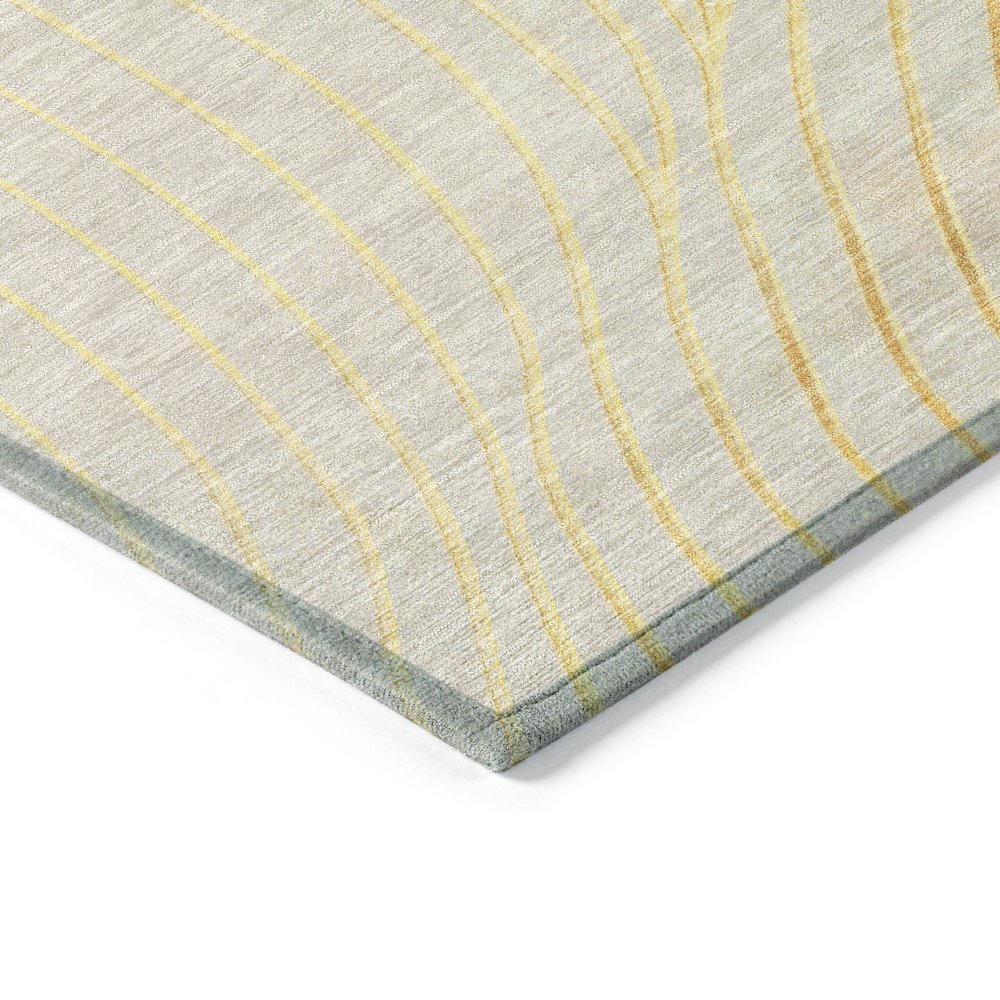 Machine Washable Indoor/Outdoor Chantille ACN2107 Gold 8' x 8' Round Rug. Picture 3