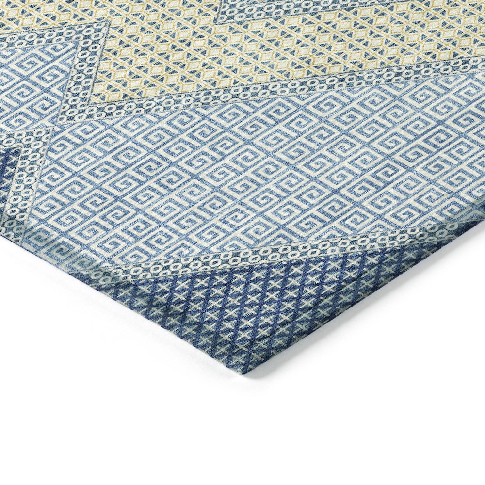 Machine Washable Indoor/Outdoor Chantille ACN2111 Denim 8' x 8' Round Rug. Picture 3