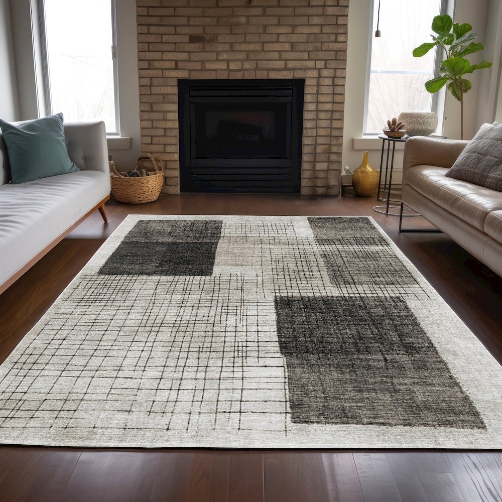 Machine Washable Indoor/Outdoor Chantille ACN2112 Ivory 10' x 14' Rug. Picture 6