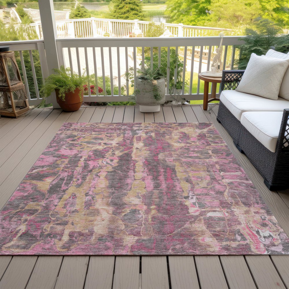 Machine Washable Indoor/Outdoor Chantille ACN2120 Blush 10' x 14' Rug. Picture 8