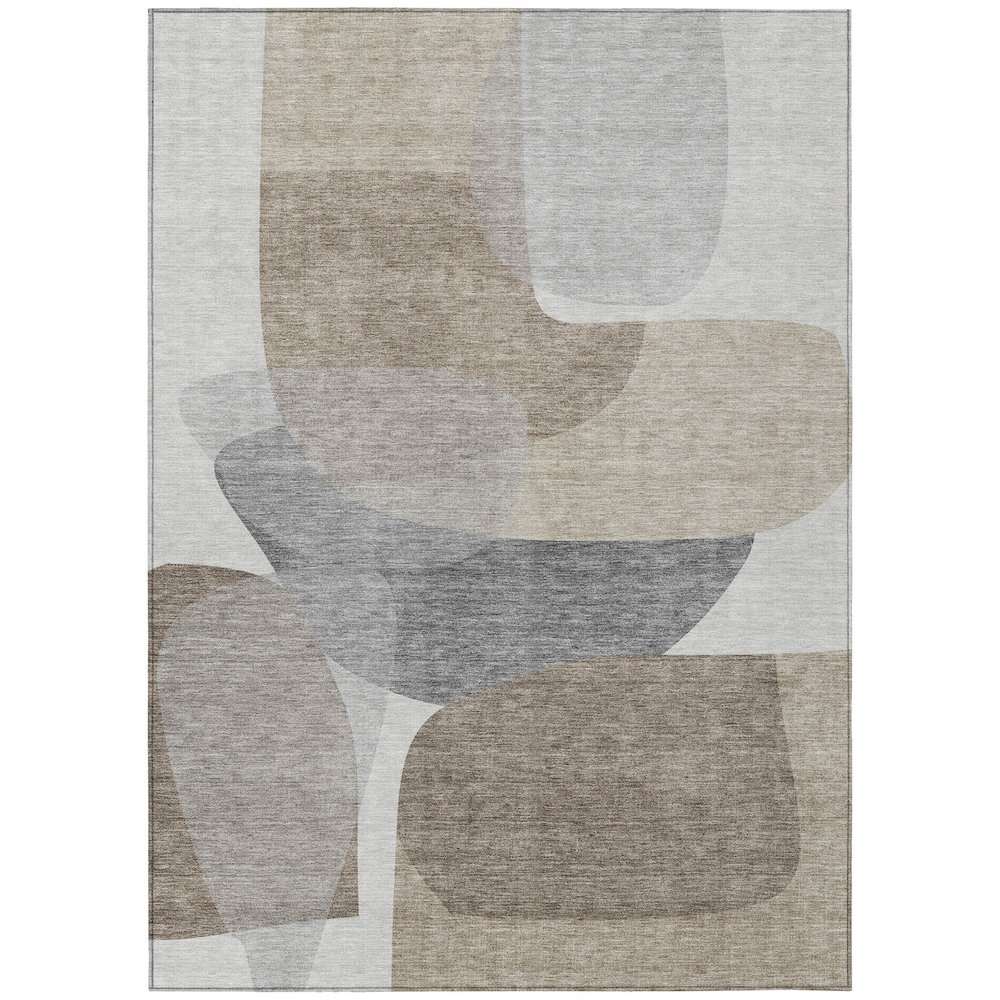 Machine Washable Indoor/Outdoor Chantille ACN2121 Taupe 10' x 14' Rug. Picture 1