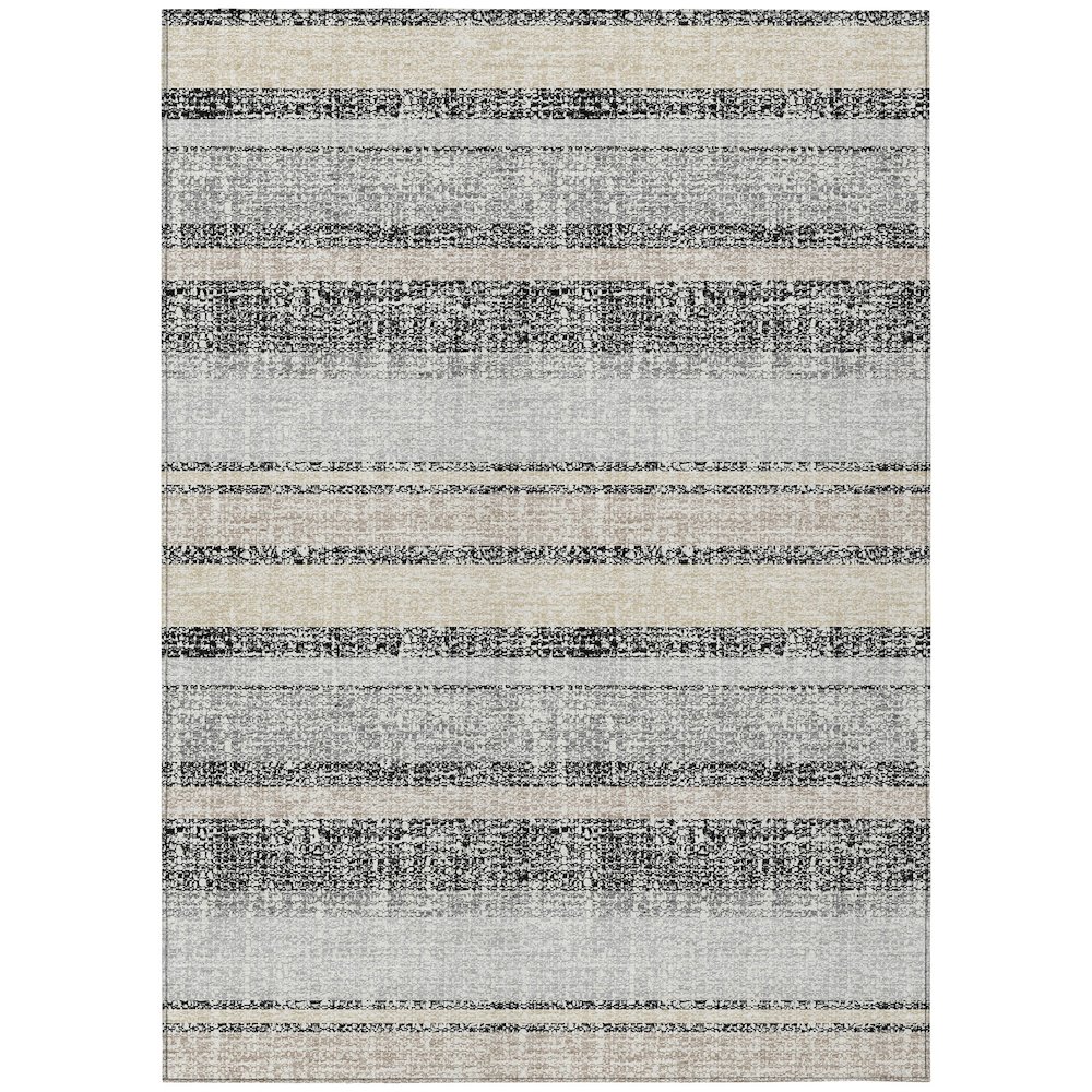Machine Washable Indoor/Outdoor Chantille ACN2122 Black 10' x 14' Rug. Picture 1