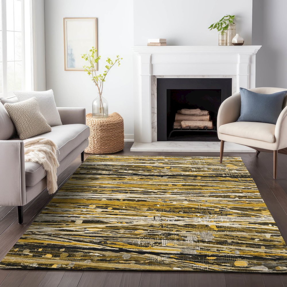 Machine Washable Indoor/Outdoor Chantille ACN2126 Brown 10' x 14' Rug. Picture 6