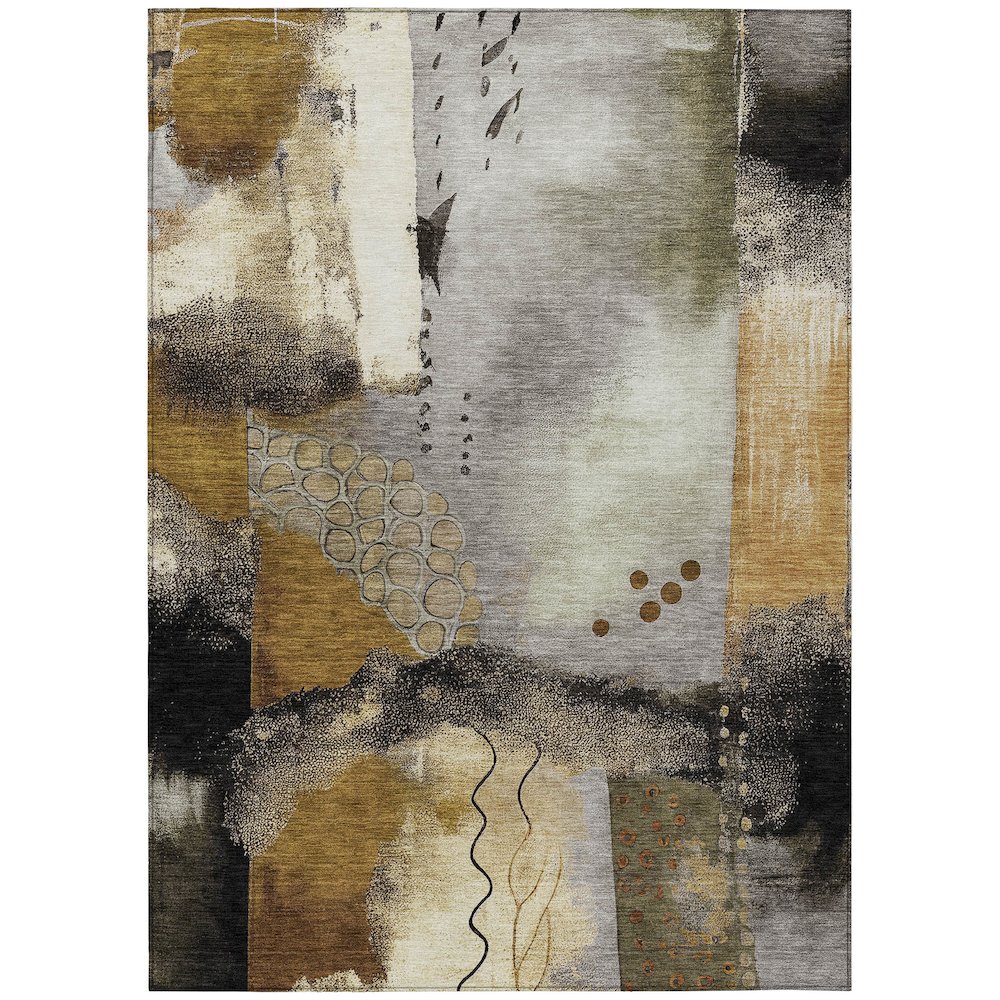 Machine Washable Indoor/Outdoor Chantille ACN2127 Chocolate 10' x 14' Rug. Picture 1