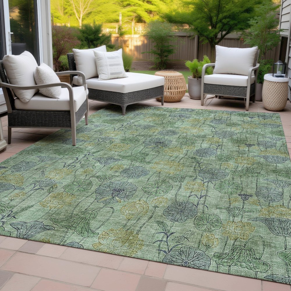 Machine Washable Indoor/Outdoor Chantille ACN2128 Aloe 10' x 14' Rug. Picture 8