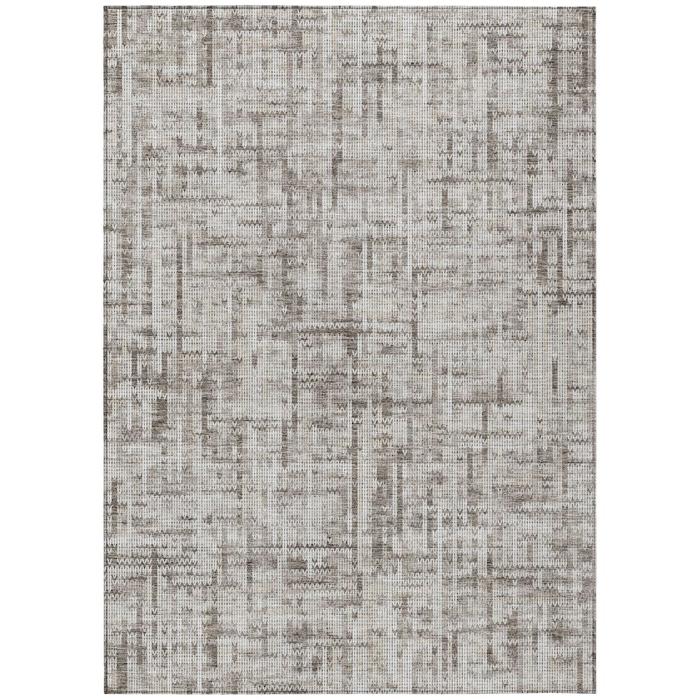 Machine Washable Indoor/Outdoor Chantille ACN2130 Taupe 10' x 14' Rug. Picture 1