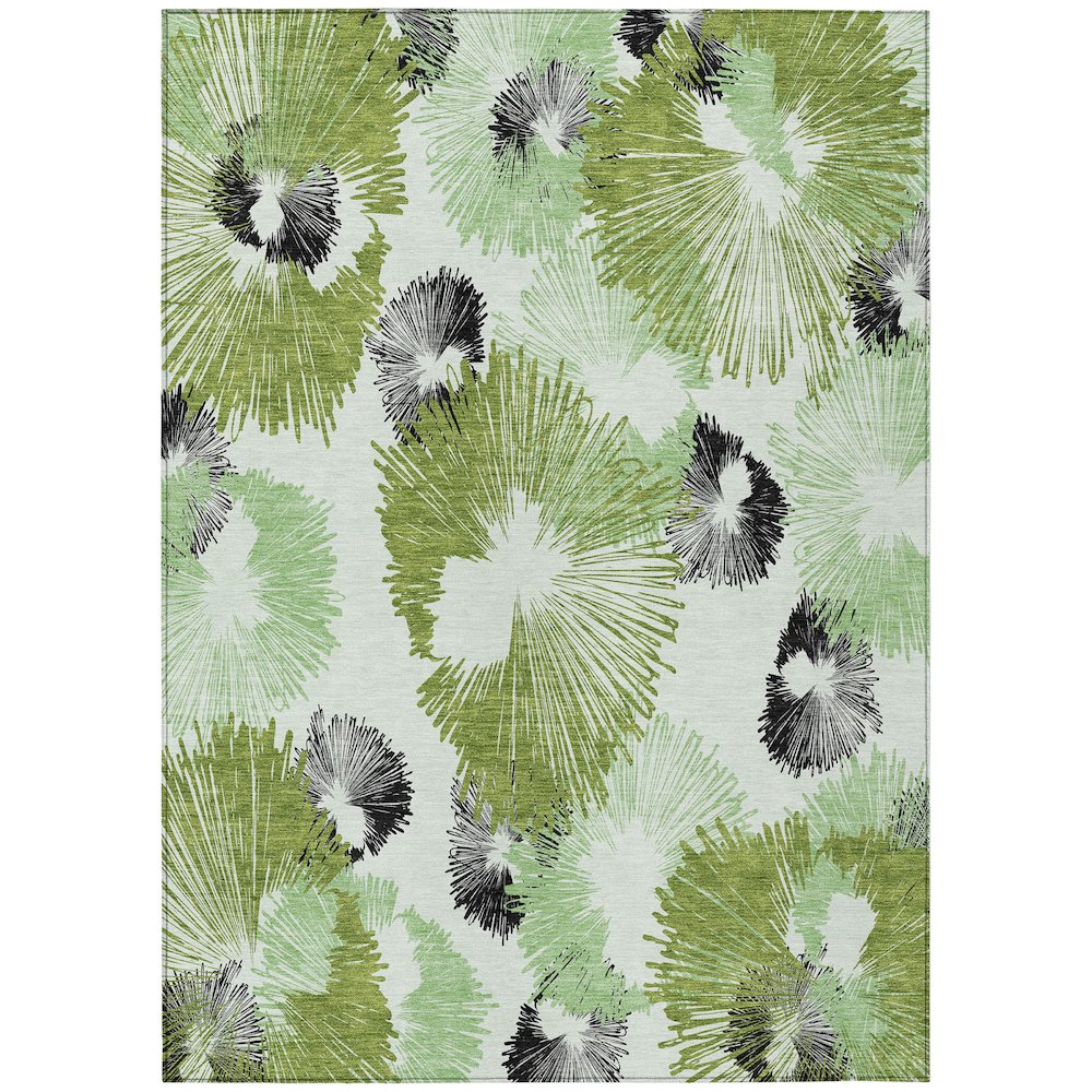 Machine Washable Indoor/Outdoor Chantille ACN2132 Olive 10' x 14' Rug. Picture 1