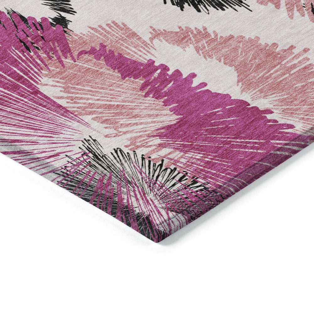 Machine Washable Indoor/Outdoor Chantille ACN2132 Pink 8' x 8' Round Rug. Picture 3