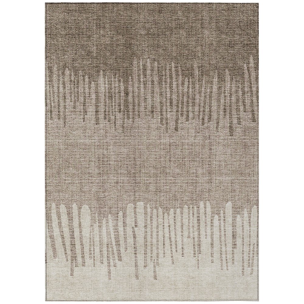 Machine Washable Indoor/Outdoor Chantille ACN2135 Brown 10' x 14' Rug. Picture 1