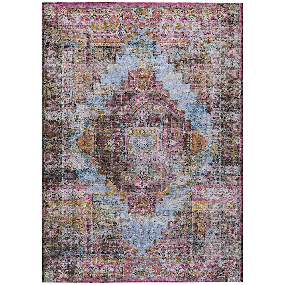 Machine Washable Indoor/Outdoor Chantille ACN2139 Pink 10' x 14' Rug. Picture 1