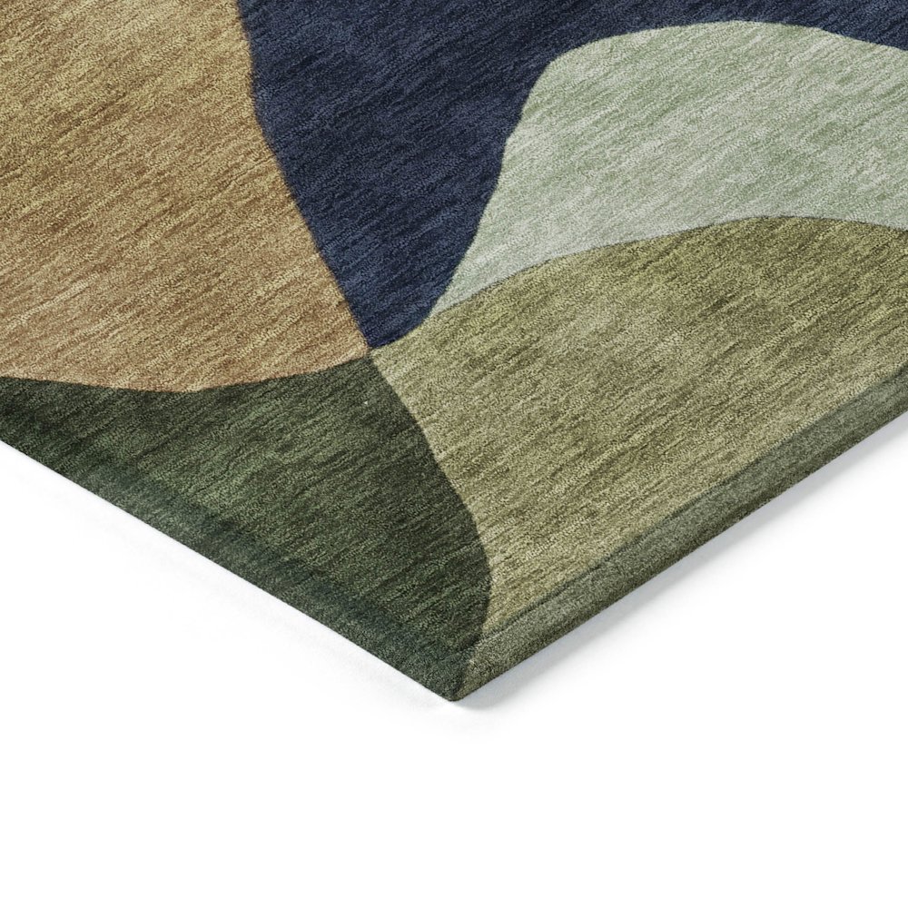 Machine Washable Indoor/Outdoor Chantille ACN2141 Green 8' x 8' Round Rug. Picture 3