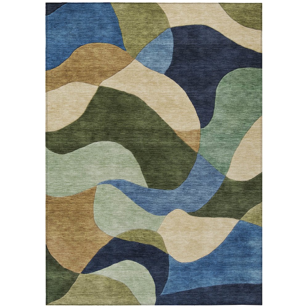 Machine Washable Indoor/Outdoor Chantille ACN2141 Green 10' x 14' Rug. Picture 1