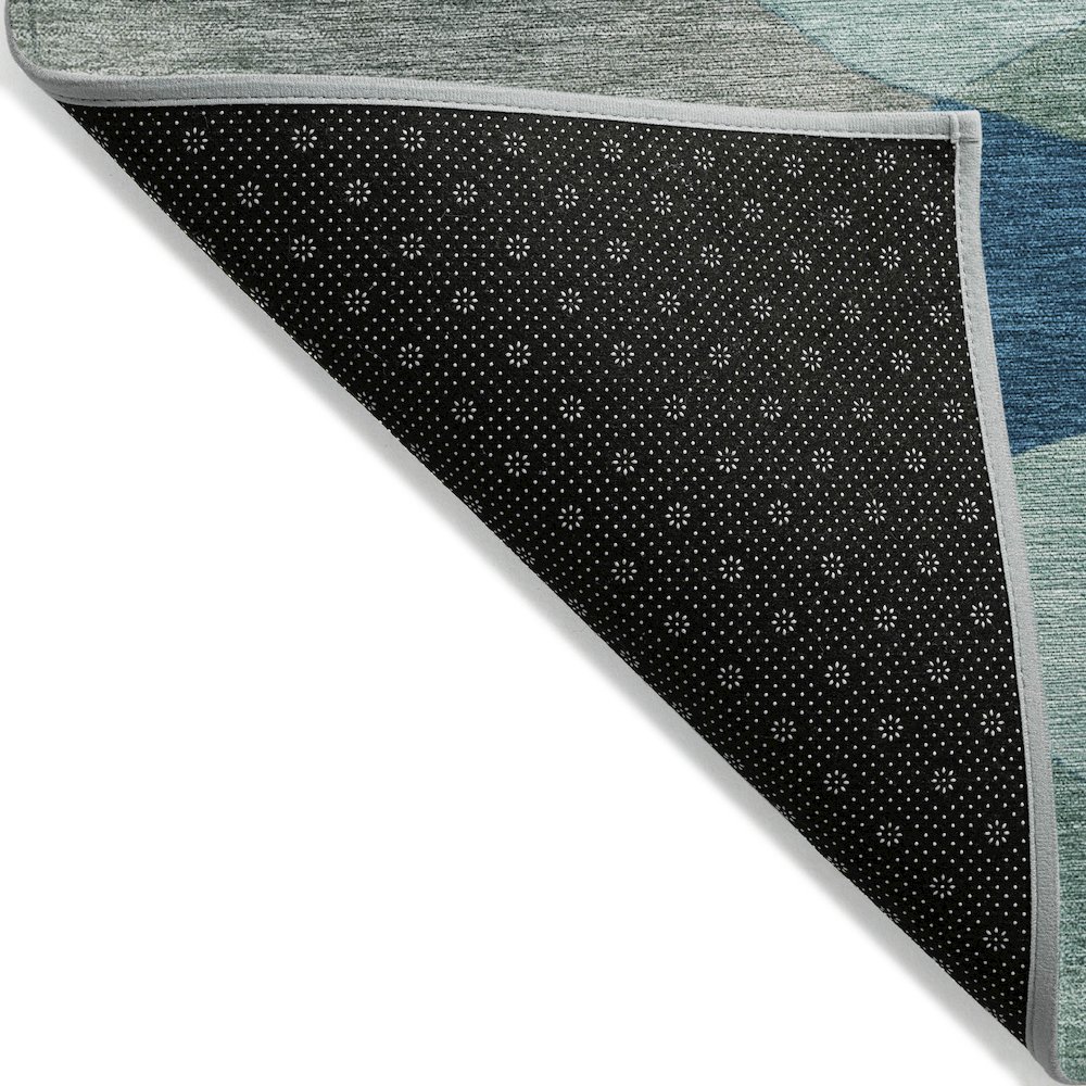 Machine Washable Indoor/Outdoor Chantille ACN2141 Teal 8' x 8' Round Rug. Picture 2